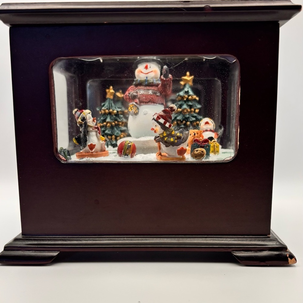 Vintage Rotating Snowman Swiss Thorens Music Box